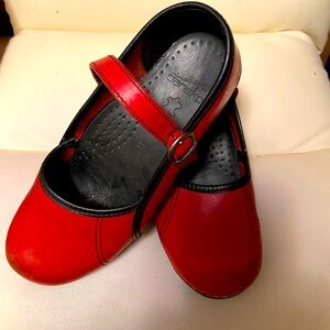 Cherry Red Dansko Mary Jane Clogs
